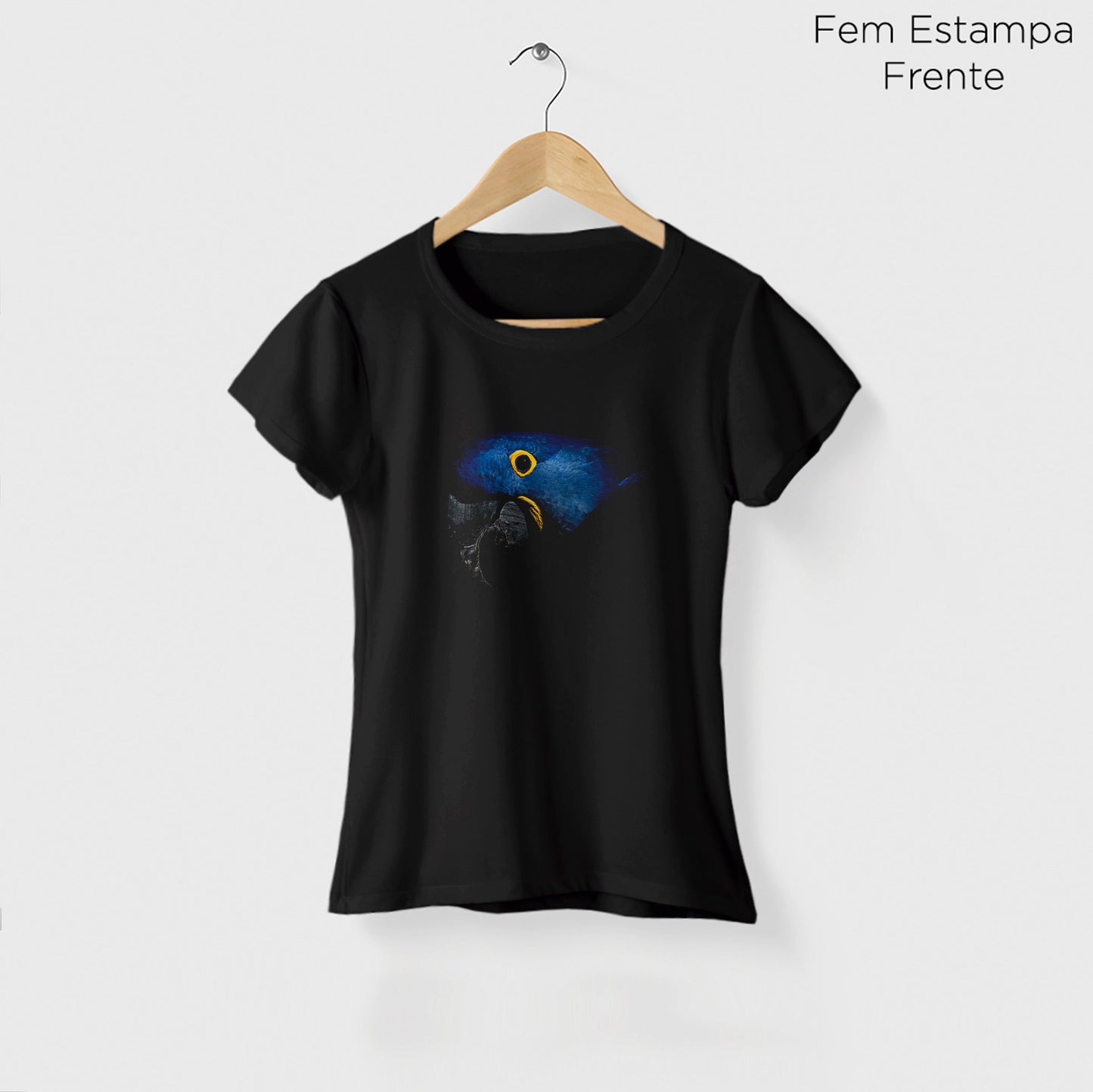 Camiseta Amazônia ARARA AZUL - PRETO - cód 0198