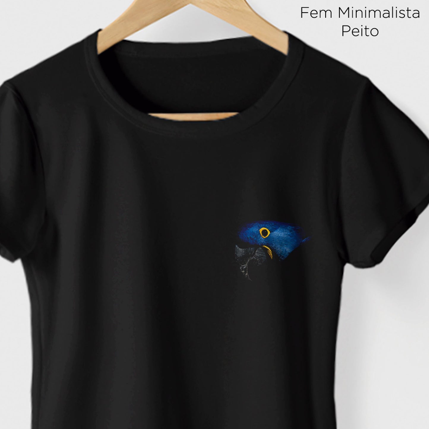 Camiseta Amazônia ARARA AZUL - PRETO - cód 0198